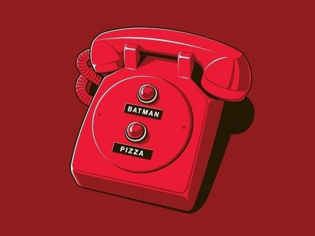 batman and pizza phone